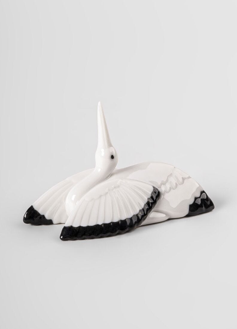 Lladro Set Posapalillos Armiño Y Grulla