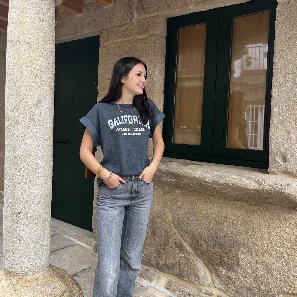 Lmdi Collection Camiseta “Galifornia Atlantic Coast” LMDI Collection Plateada