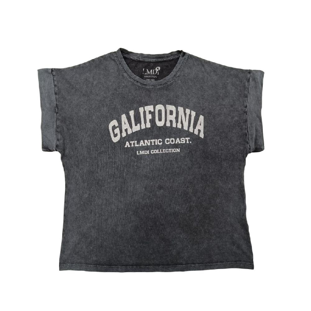 Lmdi Collection Camiseta “Galifornia Atlantic Coast” LMDI Collection Plateada