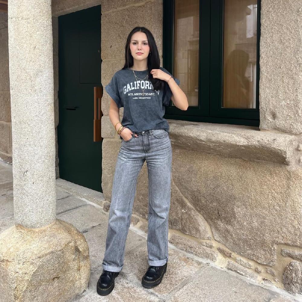 lmdi collection Camiseta “Galifornia Atlantic Coast” LMDI Collection Plateada