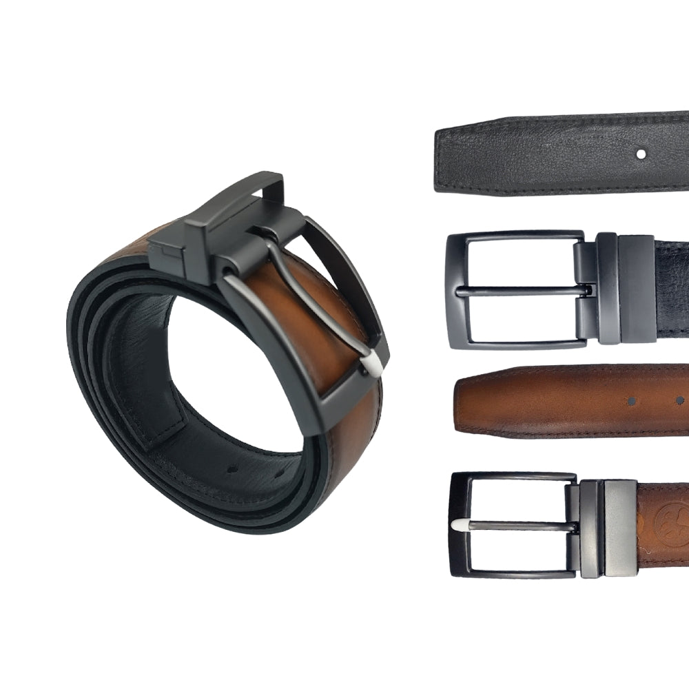 lobo solo CINTURON 100% PIEL DOBLE VISTA