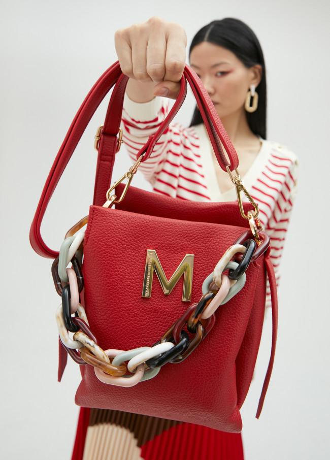 Lola Casademunt Bolso Bandolera Efecto Piel Con Asa Multicolor