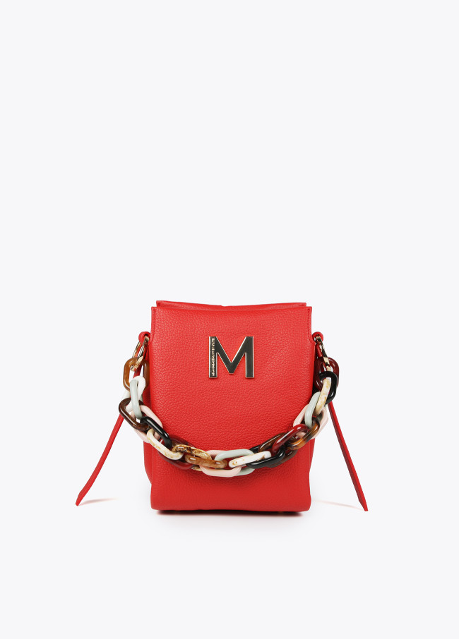 lola casademunt Bolso bandolera efecto piel con asa multicolor