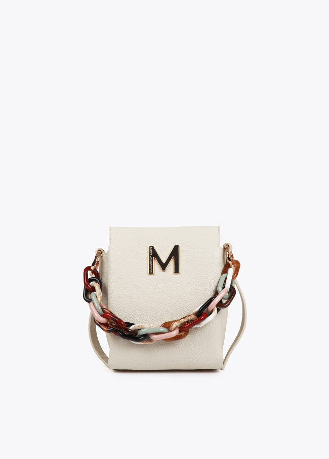 lola casademunt Bolso bandolera efecto piel con asa multicolor