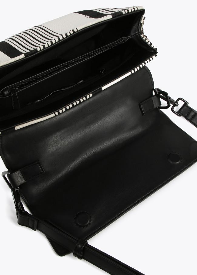 Lola Casademunt Bolso Bandolera En Canvas Con Solapa