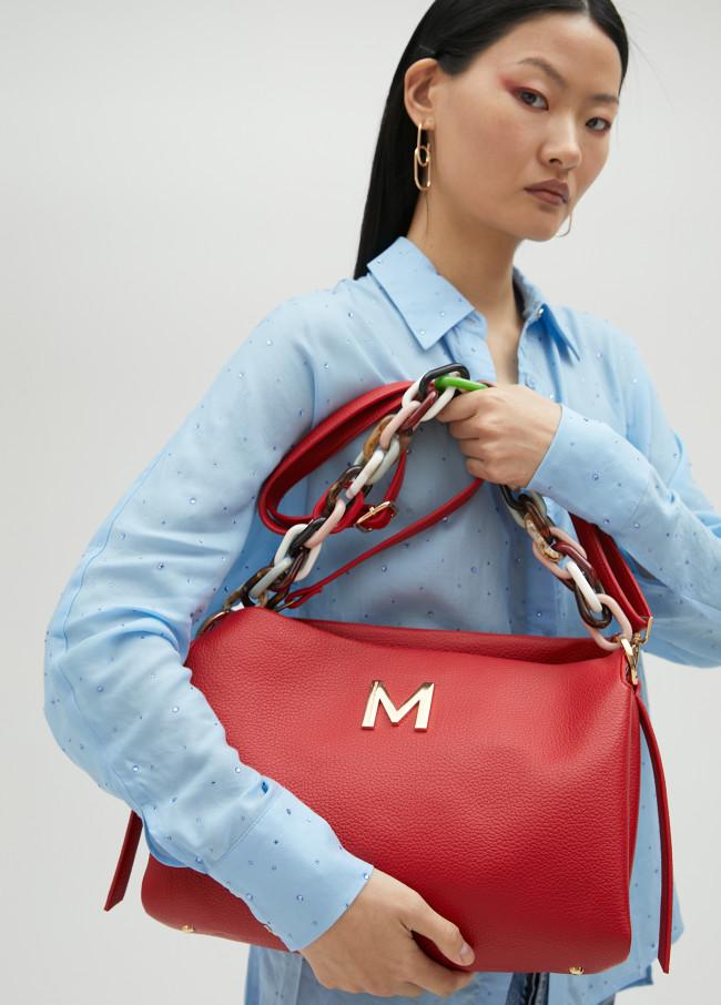 Lola Casademunt Bolso Grande Efecto Piel Con Asa Multicolor