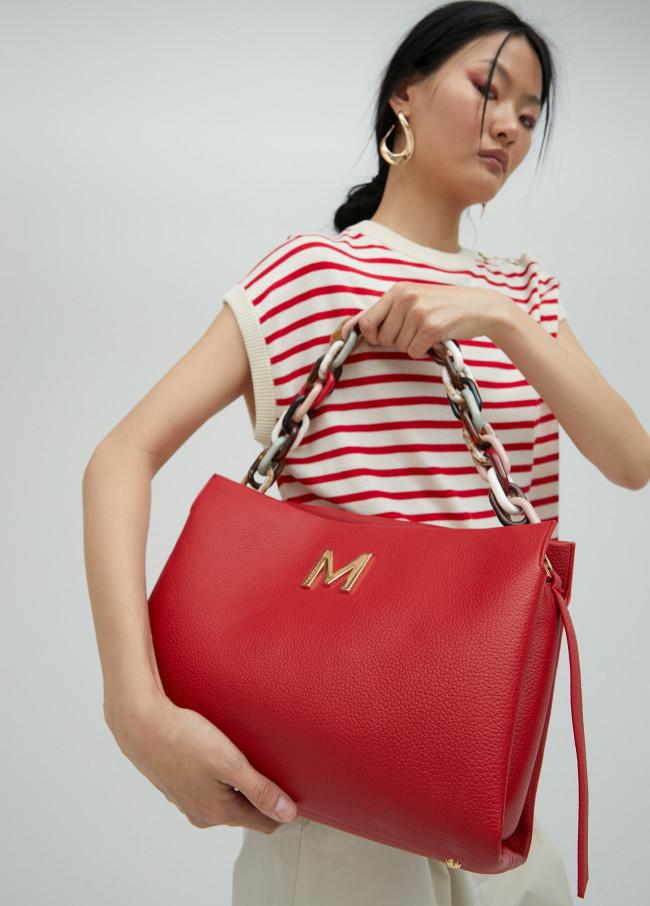 Lola Casademunt Bolso Grande Efecto Piel Con Asa Multicolor