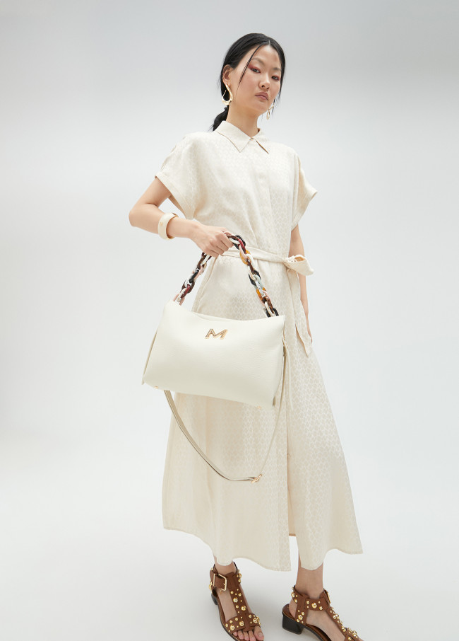 Lola Casademunt Bolso Grande Efecto Piel Con Asa Multicolor