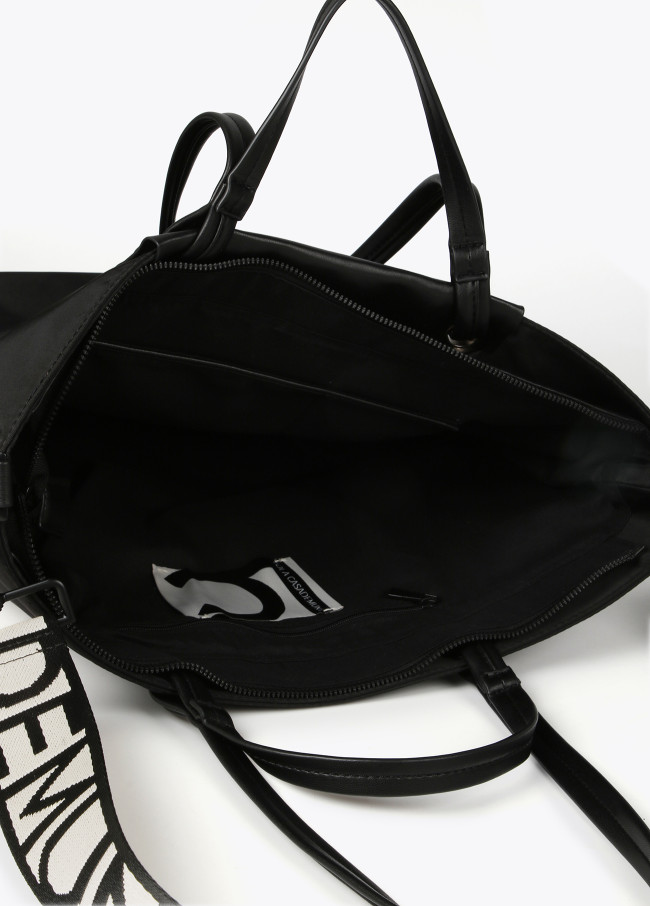 Lola Casademunt Bolso Shopper De Nylon Con Detalles Flúor