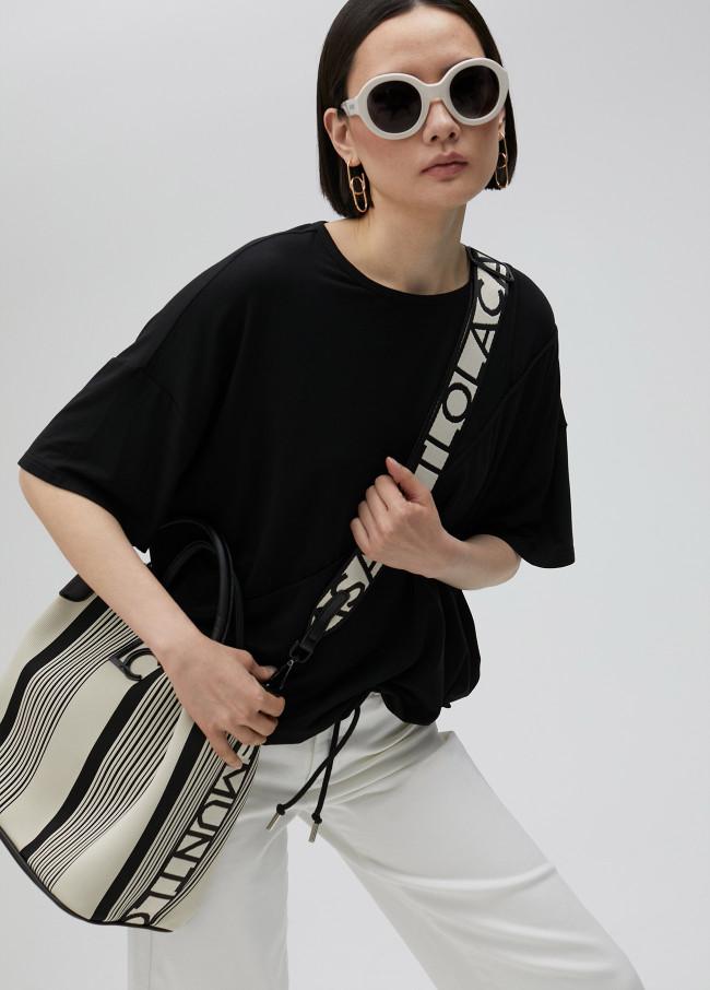 Lola Casademunt Bolso Shopper En Canvas Con Bandolera