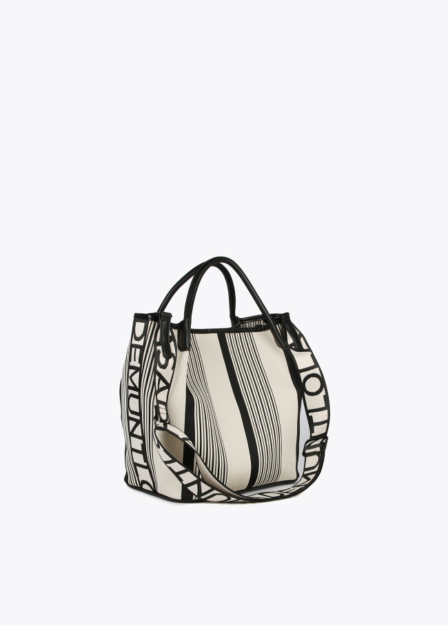 Lola Casademunt Bolso Shopper En Canvas Con Bandolera