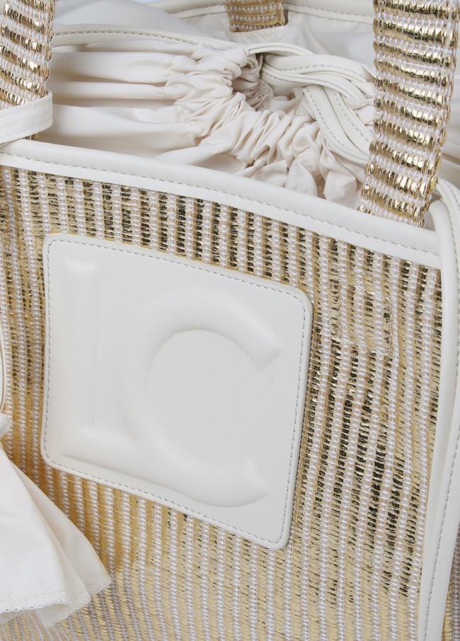 Lola Casademunt Capazo Grande Efecto Rafia Metalizado