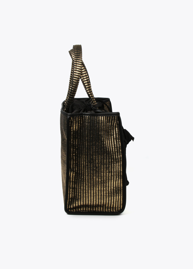 Lola Casademunt Capazo Grande Efecto Rafia Metalizado