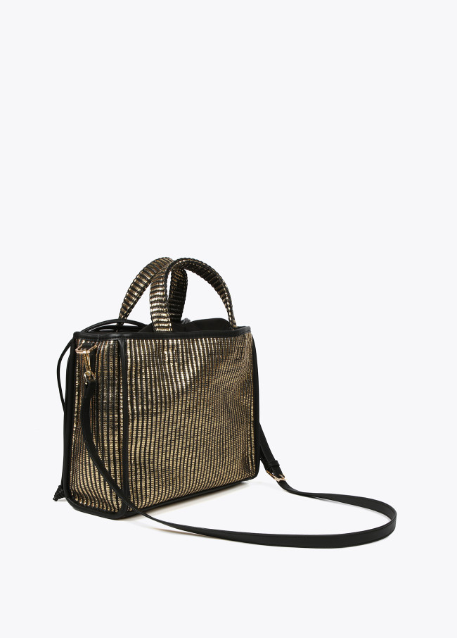 Lola Casademunt Capazo Pequeño Efecto Rafia Metalizado