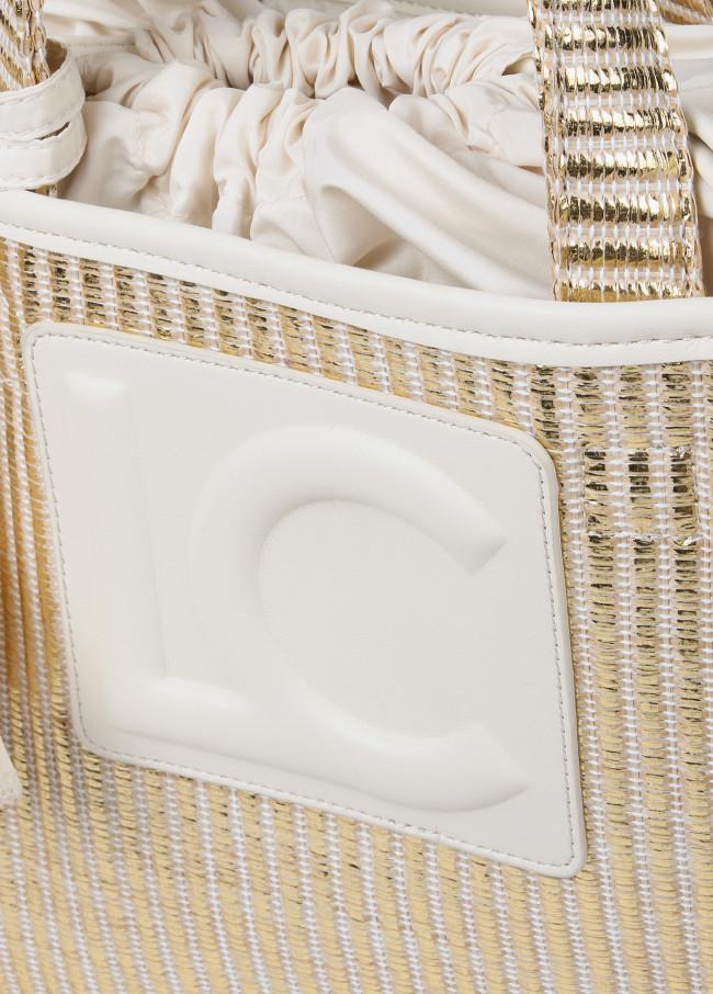 Lola Casademunt Capazo Pequeño Efecto Rafia Metalizado