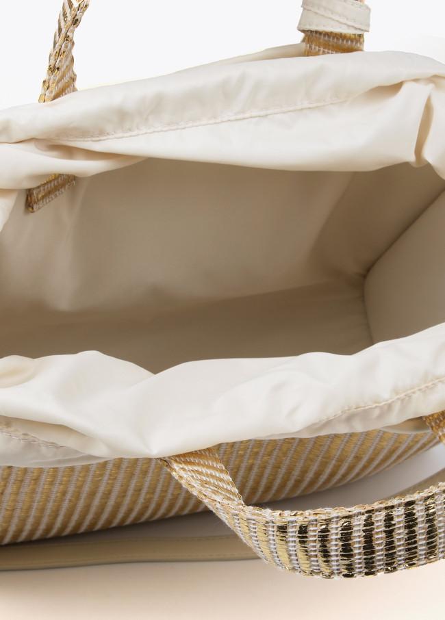 Lola Casademunt Capazo Pequeño Efecto Rafia Metalizado