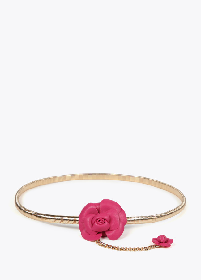 lola casademunt Cinturón metal elástico flores efecto piel