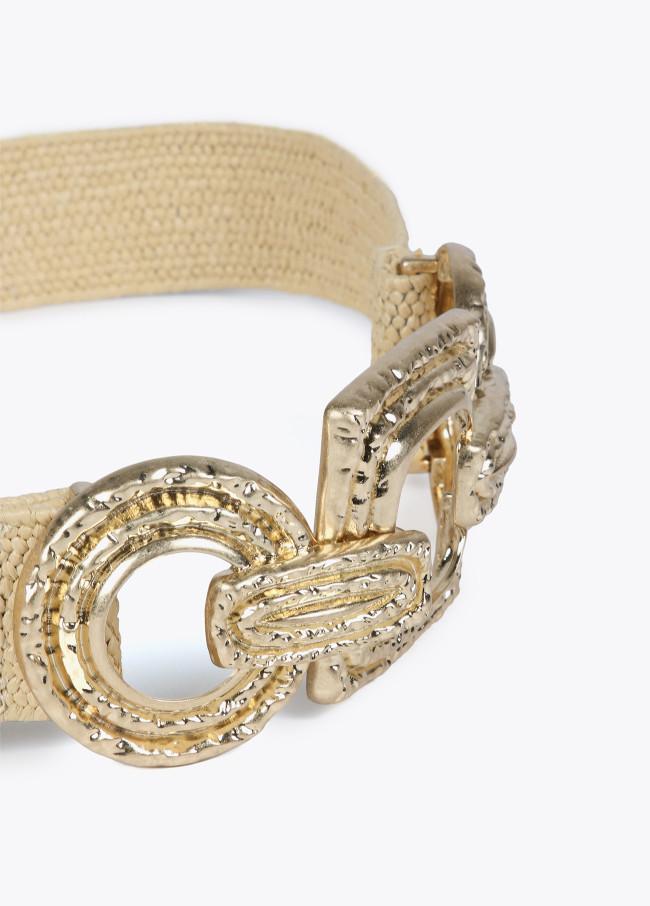 Lola Casademunt Cinturón Rafia Con Hebilla Metálica