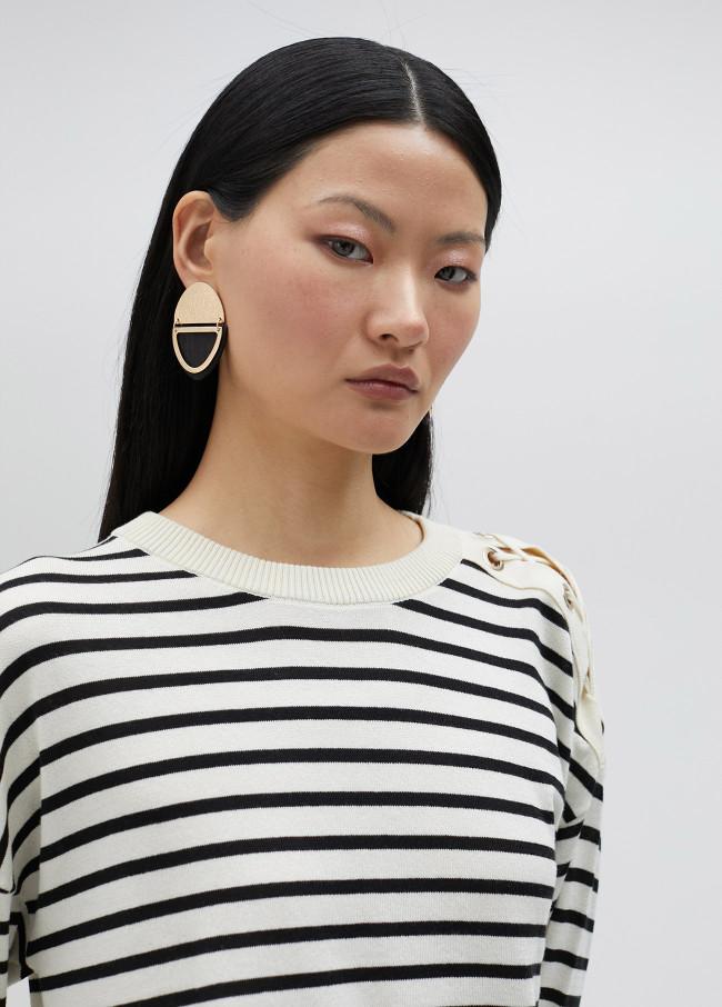 Lola Casademunt Jersey De Rayas Con Detalle En Hombro