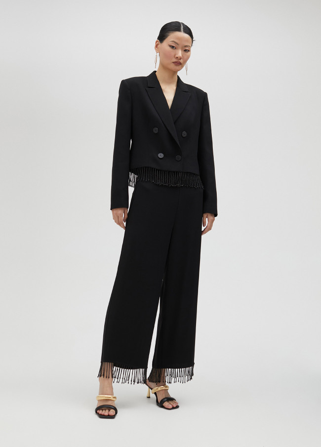 Lola Casademunt Americana Cropped Negra