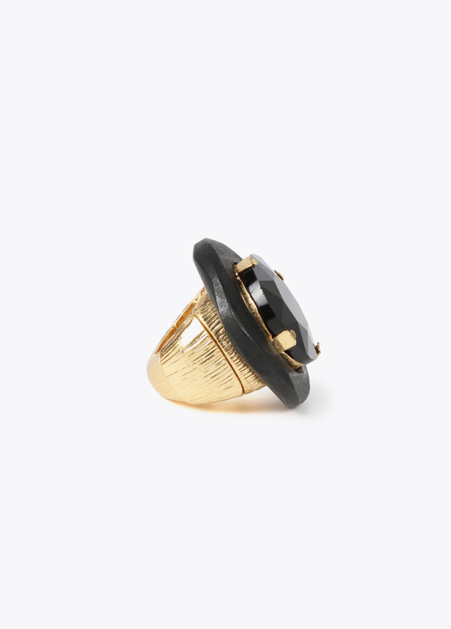 Lola Casademunt Anillo Madera Con Joya