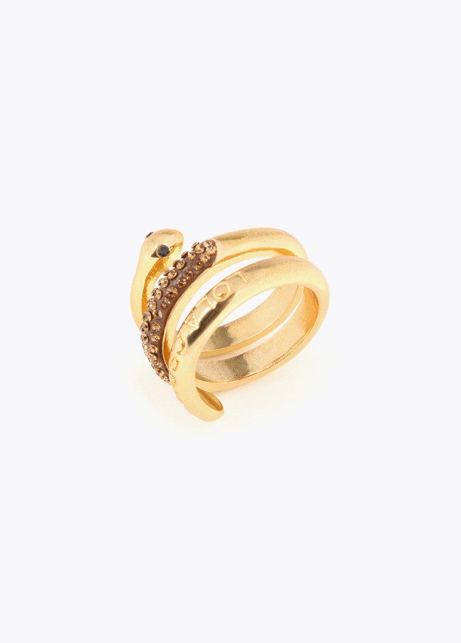 Lola Casademunt Anillo Serpiente Con Cristales