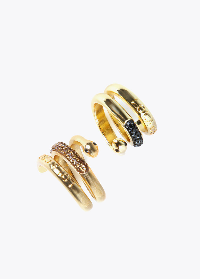 Lola Casademunt Anillo Serpiente Con Cristales