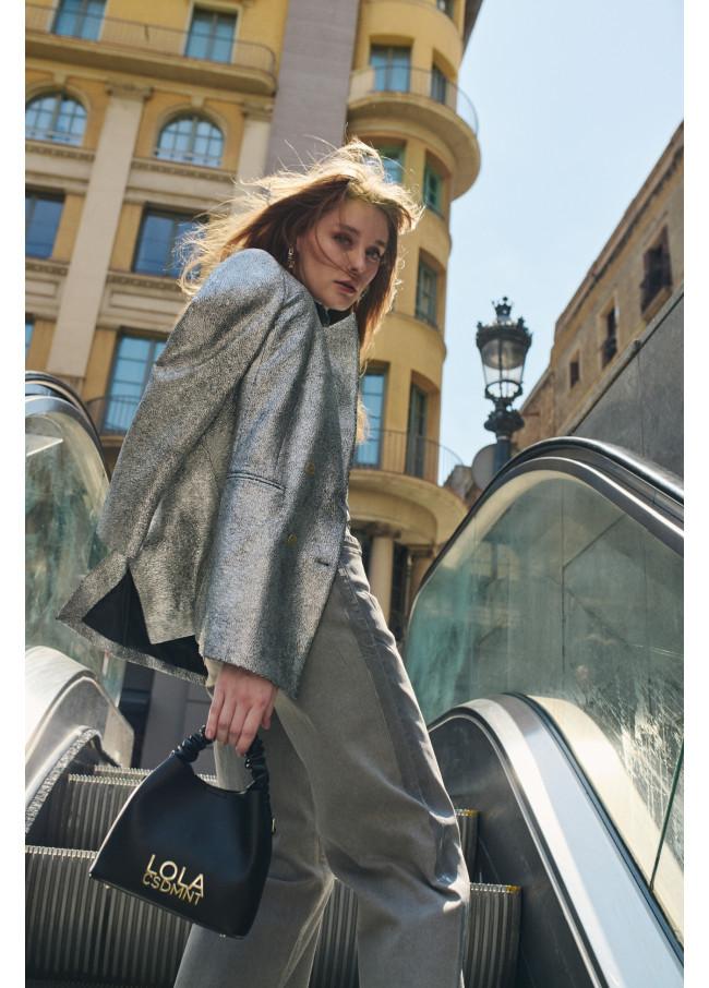 Lola Casademunt Blazer Cruzada Plateada