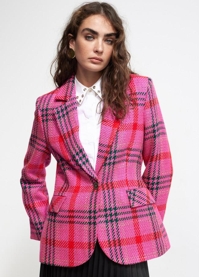 lola casademunt Blazer cuadros tweed