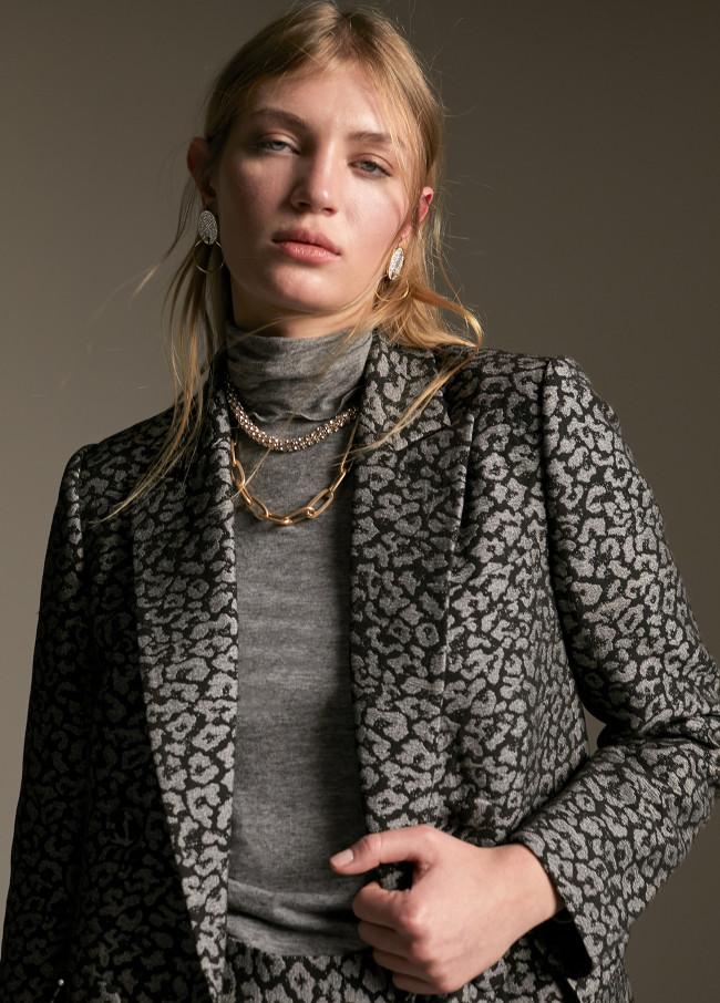 Lola Casademunt Blazer Jacquard Animal Print