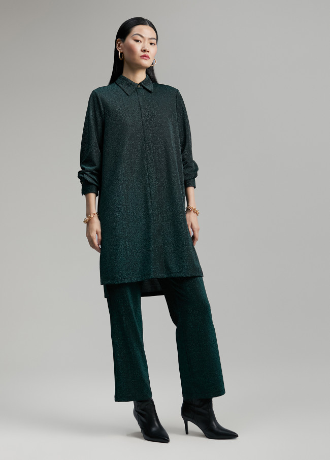 Lola Casademunt Blusón Largo De Punto Lúrex