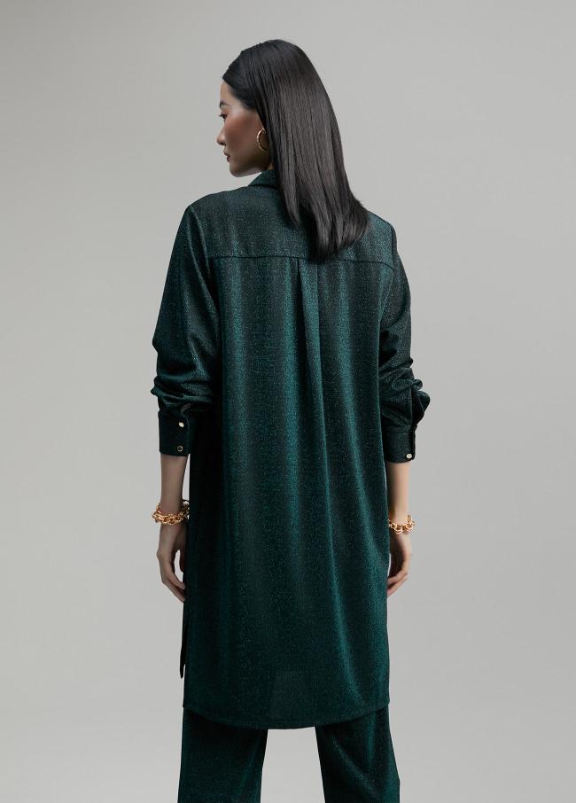 Lola Casademunt Blusón Largo De Punto Lúrex