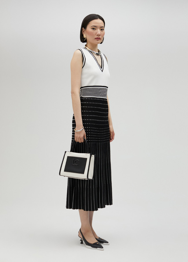 Lola Casademunt Bolso Bicolor Efecto Piel