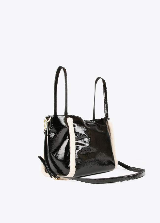 Lola Casademunt Bolso Efecto Piel Brillante