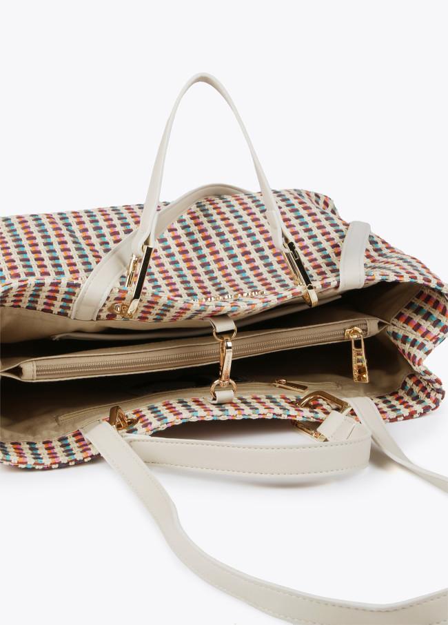 Lola Casademunt Bolso Efecto Rafia Multicolor