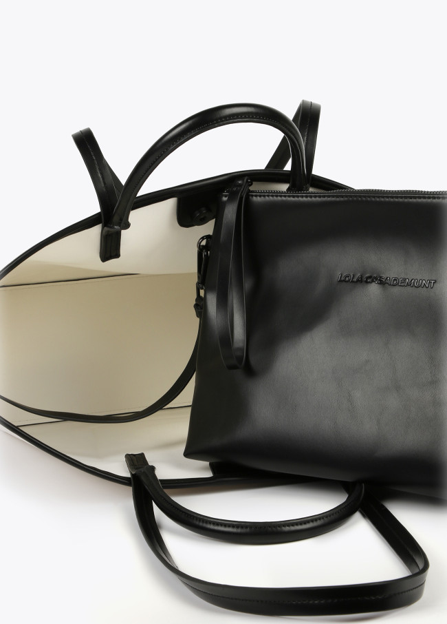 Lola Casademunt Bolso Shopper Bicolor Efecto Piel