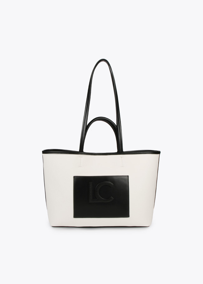 Lola Casademunt Bolso Shopper Bicolor Efecto Piel