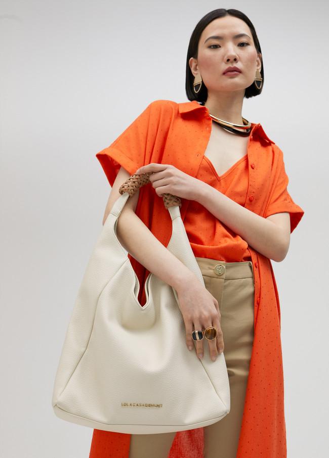 Lola Casademunt Bolso Shopper Con Detalle Trenzado