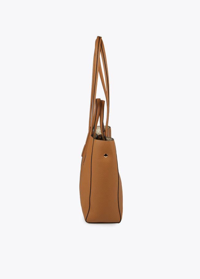 Lola Casademunt Bolso Shopper Efecto Piel