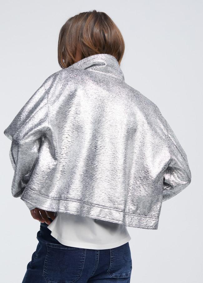 Lola Casademunt Bomber Craquelado Plata