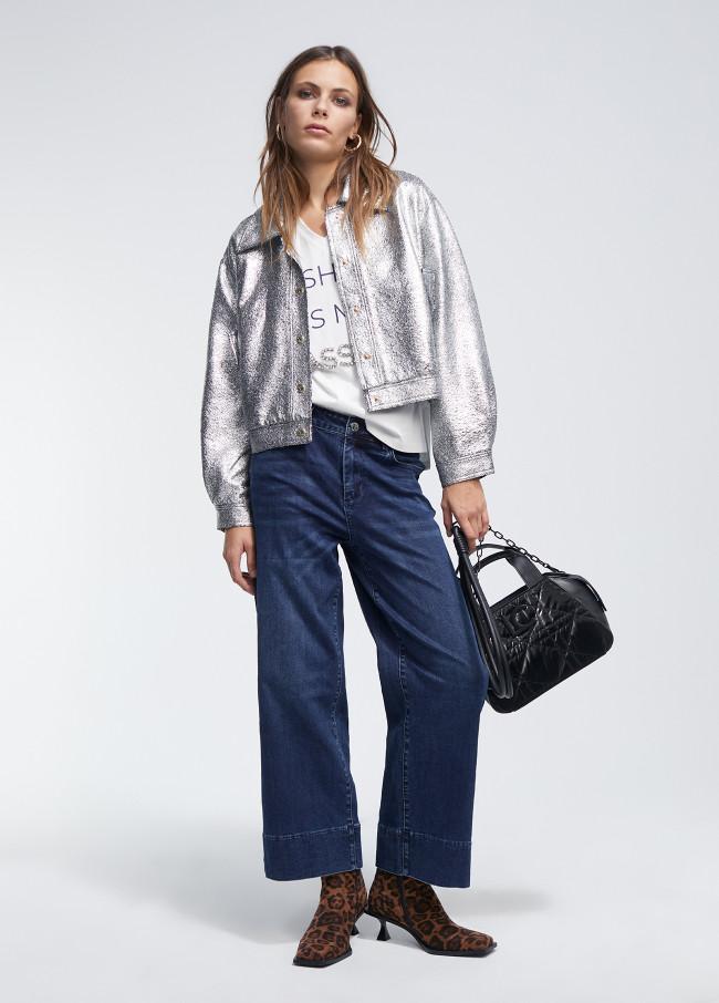 Lola Casademunt Bomber Craquelado Plata