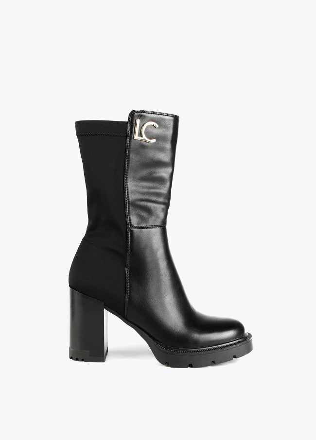 Lola Casademunt Botin Media Caña Dos Tejidos