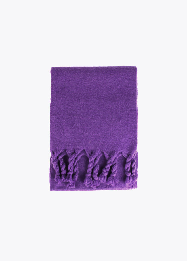 Lola Casademunt Bufanda Con Flecos Trenzados