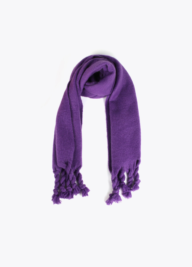 Lola Casademunt Bufanda Con Flecos Trenzados