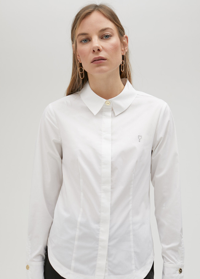 lola casademunt Camisa blanca ajustada