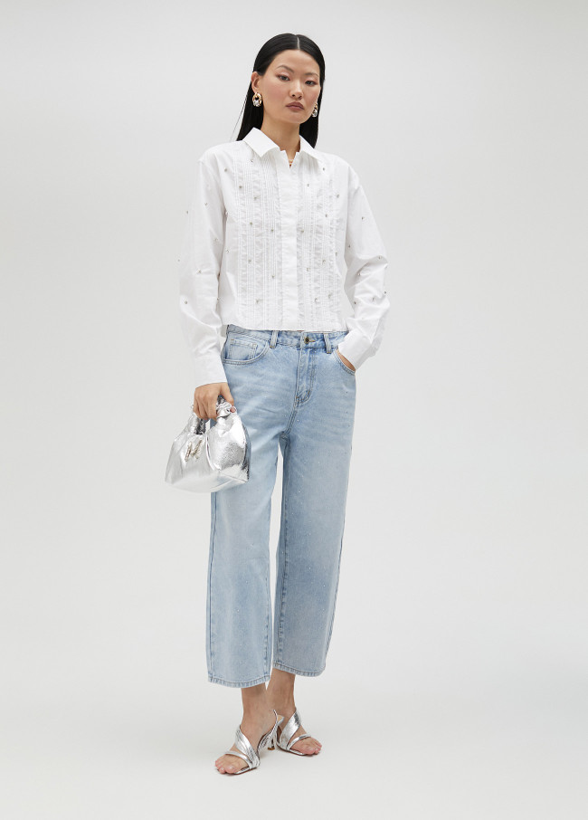 Lola Casademunt Camisa Corta Con Strass