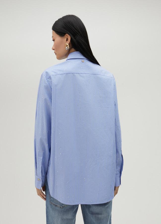Lola Casademunt Camisa De Rayas Con Strass