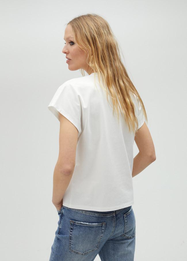 Lola Casademunt Camiseta Blanca Estampado Tigre