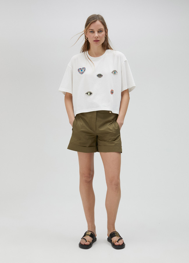 Lola Casademunt Camiseta Detalle Pedrería