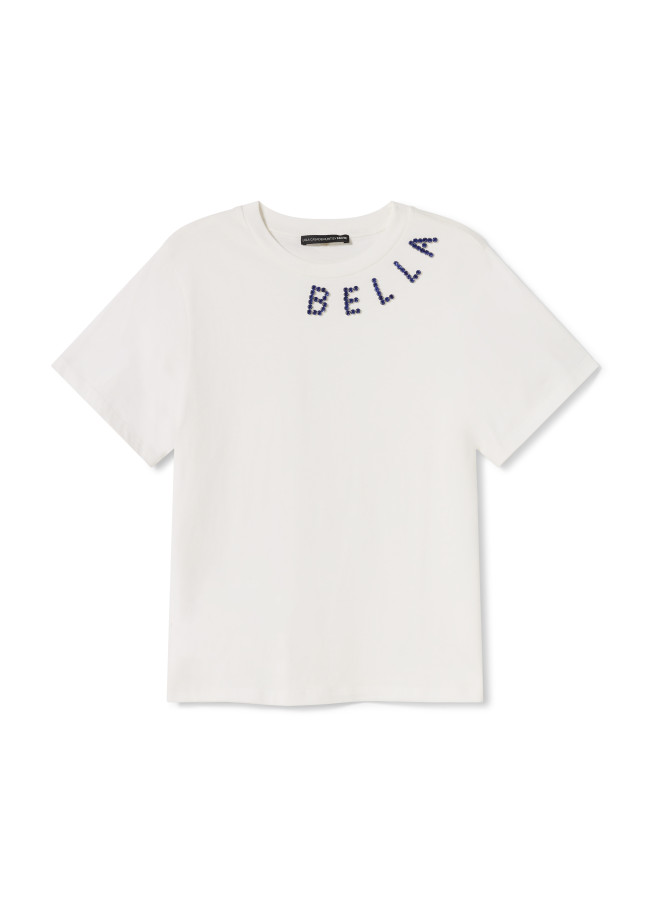 lola casademunt Camiseta detalle pedrería